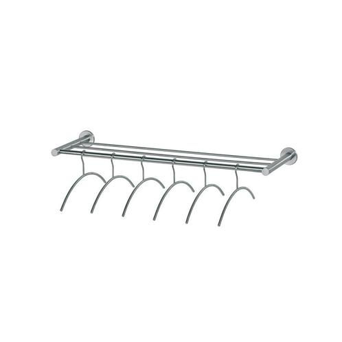 Intersteel Garderobe 1 meter met 6 kledinghangers - RVS, Huis en Inrichting, Woonaccessoires | Kapstokken, Nieuw, Verzenden
