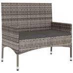 Grijze Rattan Tuinbank voor 2 - Tweedekansje - Comfortabel!, Ophalen of Verzenden, Nieuw, Rotan