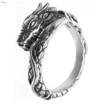 Zilveren draak ring