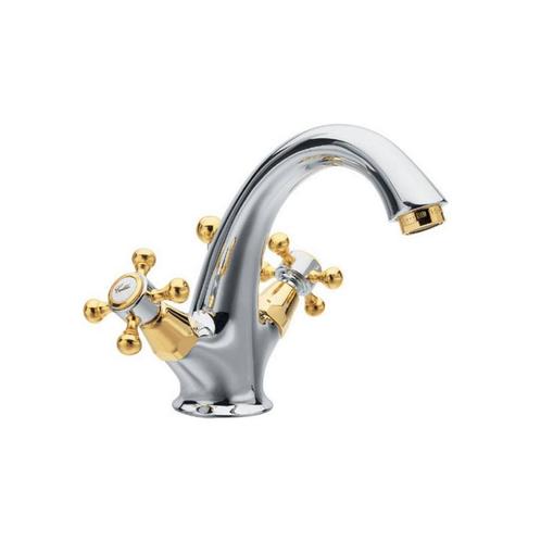 Wastafelmengkraan Sapho Antea 2-knop Uitloop 12 cm Chroom /, Huis en Inrichting, Badkamer | Badkamermeubels, Wasbak of Wastafel