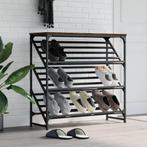 vidaXL Schoenenrek 90x30x85 cm bewerkt hout bruin eikenkleur, Huis en Inrichting, Verzenden, Nieuw