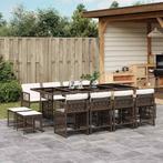 vidaXL 13-delige Tuinset met kussens poly rattan bruin, Tuin en Terras, Tuinsets en Loungesets, 2 zitplaatsen, Nieuw, Tuinset
