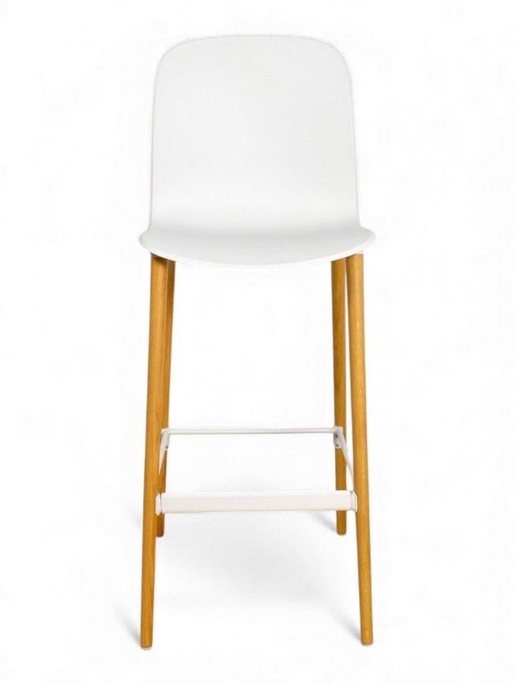 Steelcase Cavatina barkruk, 4-poot, eiken-wit, Huis en Inrichting, Stoelen, Wit, Gebruikt, Ophalen of Verzenden