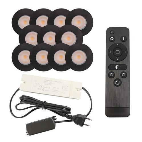 11 zwarte veranda inbouwspots Dico, IP65, incl. aansluitset, Tuin en Terras, Buitenverlichting, Nieuw, Ophalen of Verzenden