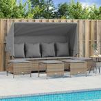 vidaXL 5-delige Loungeset met kussens poly rattan beige, Tuin en Terras, Tuinsets en Loungesets, Verzenden, Nieuw, Rotan, Loungeset