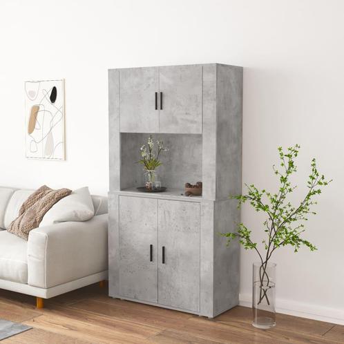 vidaXL buffetkast bewerkt hout betongrijs, Huis en Inrichting, Kasten | Buffetkasten, Nieuw, Overige houtsoorten, Verzenden