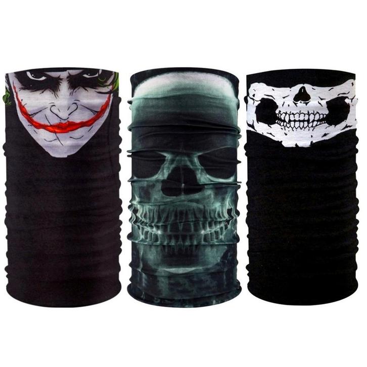 Fako Fashion - 3-Pack Microfiber Faceshield Skull - Bandana, Kleding | Heren, Mutsen, Sjaals en Handschoenen, Verzenden