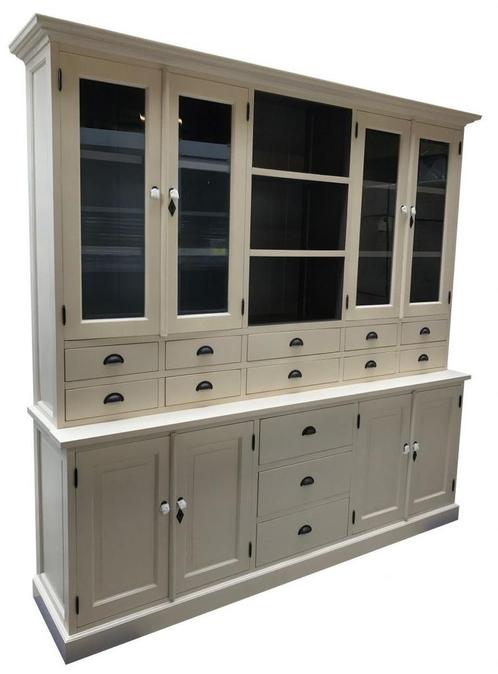 Buffetkast roomgeel - taupe Mokum 220cm, Huis en Inrichting, Kasten | Buffetkasten, Ophalen of Verzenden