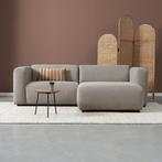 *WOONWINKEL* Kleine Bank Met Chaise Longue Rechts Taupe, Huis en Inrichting, Verzenden, Nieuw
