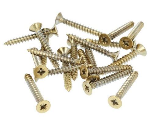 20 stuks Houtschroeven pozidrive 3.7X30 mm PVD Goud, Doe-het-zelf en Verbouw, IJzerwaren en Bevestigingsmiddelen, Nieuw, Ophalen of Verzenden