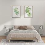 vidaXL Hoofdbord met kastjes bewerkt hout betongrijs, Huis en Inrichting, Slaapkamer | Bedden, Verzenden, Nieuw, Grijs, Hout