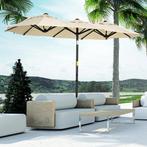 TRUUSK Tuinparasol 285x147cm Marktparasol Met Kantelhoek Dub, Verzenden, Nieuw