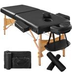 2-zones massagetafel 7,5 cm matras + rolkussens + tas - zwar