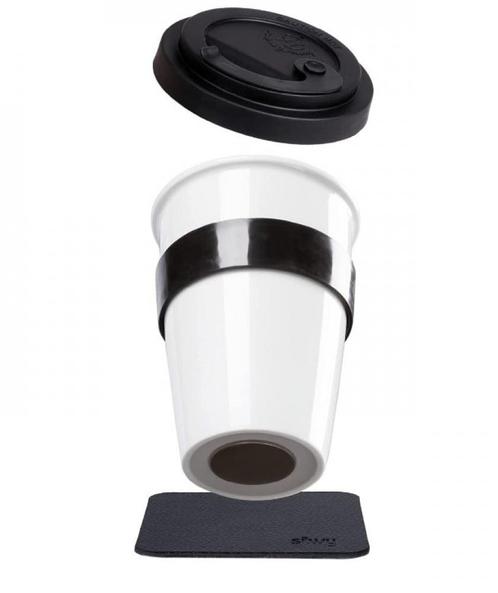 Silwy Porseleinen To-Go Cup 0.35L incl. Coaster, Caravans en Kamperen, Kampeeraccessoires, Nieuw