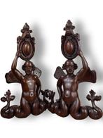 sculptuur, Putti vegetali con Cartigli - 35 cm - Hout