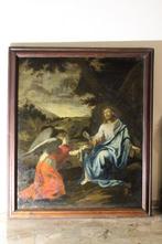 Franse school (XVII) - Cristo e lAngelo - cm 125x107, Antiek en Kunst, Kunst | Schilderijen | Klassiek