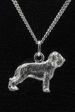 Zilveren Briard ketting hanger - oren ongecoupeerd - groot, Verzenden, Nieuw
