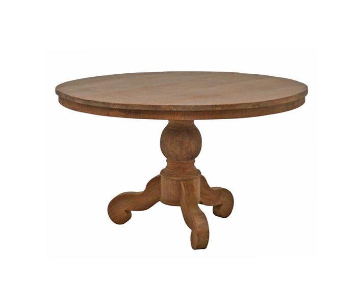 Ronde TEAK eettafel Dingklik met bolpoot-140 cm, Huis en Inrichting, Tafels | Eettafels, Nieuw, Ophalen of Verzenden