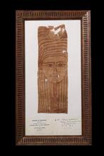 Oude Egypte, fragment van beschilderd linnen met een portret