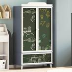 vidaXL Krijtbord Kast met lade met plank Grijs en wit, Verzenden, Nieuw