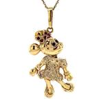 Gouden Minnie Mouse hanger met robijn, saffier en diamant 14, Ophalen of Verzenden, Nieuw