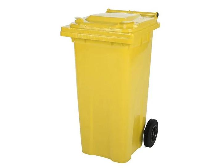 Vuilcontainer 120 liter 2-wiel geel, Zakelijke goederen, Kantoor en Winkelinrichting | Magazijn, Stelling en Opslag, Ophalen of Verzenden