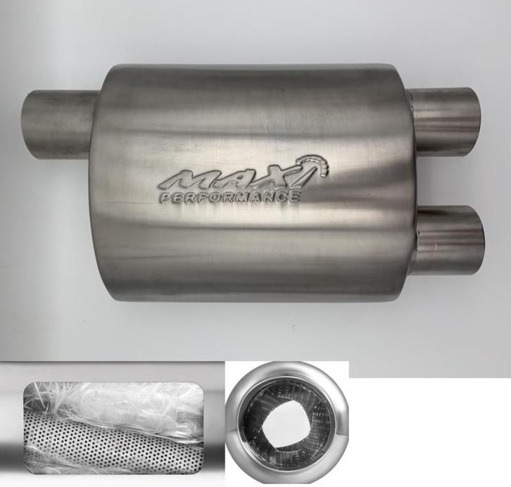 MAX Spiral Straight Flo Performance rvs uitlaat demper 2,5, Auto-onderdelen, Overige Auto-onderdelen, Nieuw, Ophalen of Verzenden