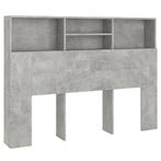Hoofdbord Kast Betonlook | Slimme Opberger | Retourdeal, Nieuw, Grijs, Hout, 140 cm