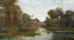 Louis Dubois (1830-1880) - Reigers bij de vijver., Antiek en Kunst, Kunst | Schilderijen | Klassiek