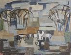 Dirk Trap (1922-1993) - Paysage avec animaux stylisé, Antiek en Kunst