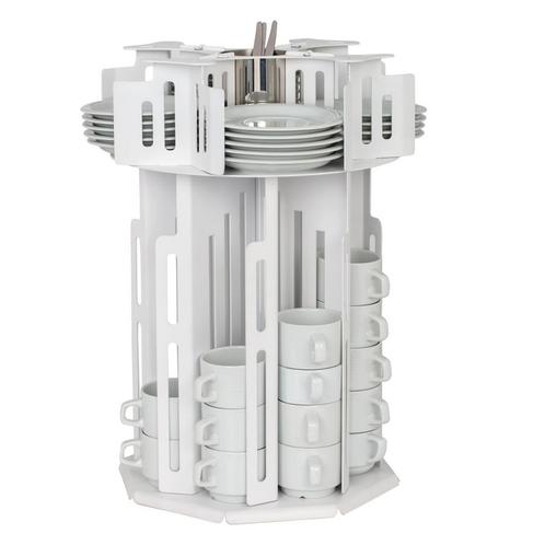 GGM Gastro | Kop & schotel dispenser - Roterend - Wit |, Huis en Inrichting, Keuken | Bestek, Verzenden