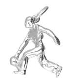 Zilveren Bowler ketting hanger, Verzenden, Nieuw