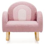 Trendmix Schommelstoel Kinderen Teddy Stof Roze regenboog -, Ophalen of Verzenden, Nieuw