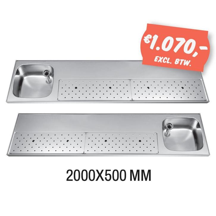 RVS Spoeltapblad ST-BB200-1 - Horecajenp.nl, Zakelijke goederen, Horeca | Meubilair en Inrichting, Nieuw in verpakking