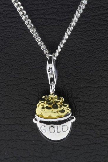 Zilveren Pot met goud hanger en/of bedel, Sieraden, Tassen en Uiterlijk, Bedels, Verzenden
