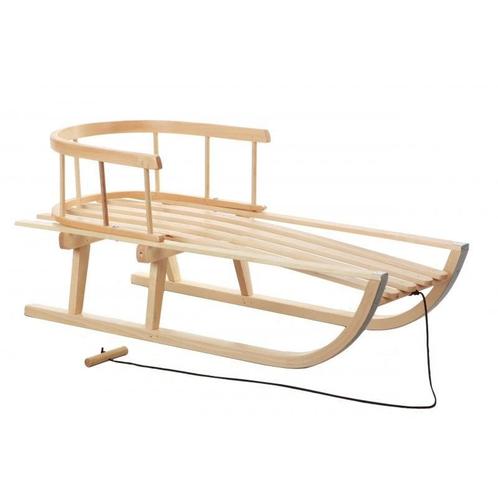 Duurzame houten slee met comfortabele rugleuning voor vol..., Kinderen en Baby's, Speelgoed | Buiten | Sleeën, Rugleuning, Nieuw