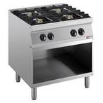 Gasfornuis 4 vuren 5,5 kW op open kast HorecaTraders, Verzenden, Nieuw in verpakking