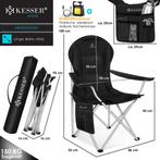 KESSER® Campingstoel - Visstoel - Vouwstoel - Zwart, Caravans en Kamperen, Verzenden, Zo goed als nieuw