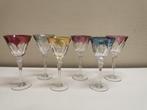 Drinkset (6) - Kristal - Set gekleurde glazen, Antiek en Kunst