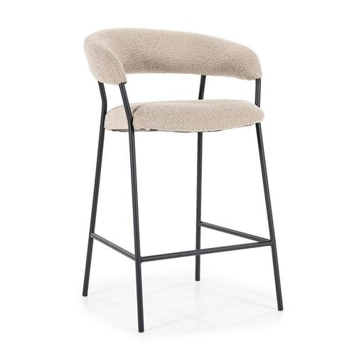 *WOONWINKEL* Eleonora Luka Barkruk Boucle Stof Taupe, Huis en Inrichting, Barkrukken, Nieuw, Verzenden