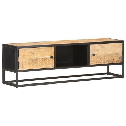 vidaXL Tv-meubel met bewerkte deur 130x30x40 cm ruw, Huis en Inrichting, Kasten | Televisiemeubels, 25 tot 50 cm, Nieuw, Overige houtsoorten