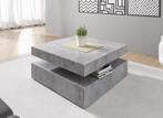 Salontafel Carlo Betonlook draaibaar 78x78cm, Huis en Inrichting, Tafels | Salontafels, 50 tot 100 cm, Verzenden, Nieuw, 50 tot 100 cm