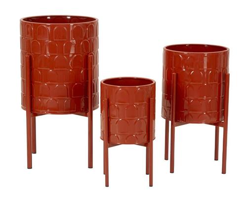 VAASHOUDER BOOGSET 3 STUKS CM Ø 36X56,5-30X48,5-24X37,5, Huis en Inrichting, Woonaccessoires | Vazen, Ophalen of Verzenden