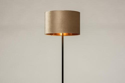 Rietveld Vloerlampen - Zwart, Taupe, Koper - Stof, Metaal, Huis en Inrichting, Lampen | Vloerlampen, Verzenden