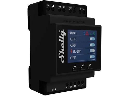 Shelly 4Pro PM DIN-railrelais Bluetooth, WiFi Shelly, Doe-het-zelf en Verbouw, Elektra en Kabels, Zo goed als nieuw, Verzenden