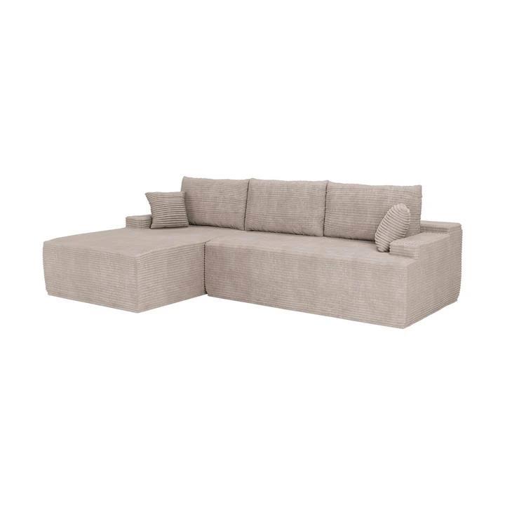 Coredo Bank - Corduroy bekleding - Links - Taupe, Huis en Inrichting, Banken | Bankstellen, Nieuw, Verzenden