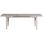 Mobile Uitschuifbare Tafel Aluminium Zand 240x100/180x100cm, Tuin en Terras, Verzenden, Nieuw