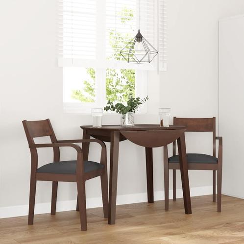 vidaXL Eetkamerstoelen met kussens 2 st massief hout rubber, Huis en Inrichting, Stoelen, Bruin, Nieuw, Verzenden