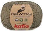 Katia Fair Cotton - 36 kakigroen - Biologisch Katoengaren, Hobby en Vrije tijd, Breien en Haken, Ophalen of Verzenden, Nieuw