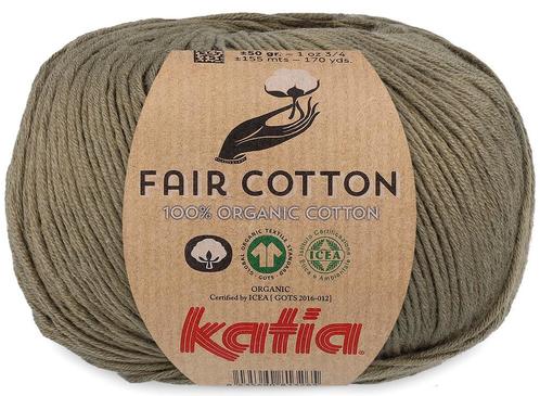 Katia Fair Cotton - 36 kakigroen - Biologisch Katoengaren, Hobby en Vrije tijd, Breien en Haken, Ophalen of Verzenden